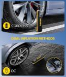 Tire Inflator Portable Air Compressor, 150 PSI Faster Cordless Air Pump for Car Tires, Electric Bike Tire Pump with Digital Pressure Gauge, LED Light for Motorcycle, Bicycle, Ball