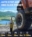 Tire Inflator Portable Air Compressor, 150 PSI Faster Cordless Air Pump for Car Tires, Electric Bike Tire Pump with Digital Pressure Gauge, LED Light for Motorcycle, Bicycle, Ball