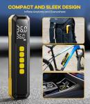 Tire Inflator Portable Air Compressor, 150 PSI Faster Cordless Air Pump for Car Tires, Electric Bike Tire Pump with Digital Pressure Gauge, LED Light for Motorcycle, Bicycle, Ball