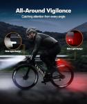 Zewdov 3+6 Modes Bike Lights for Night Riding with Side Light, Rechargeable & IP65 Waterproof Bicycle Light, Bike Headlight and Tail Light Set for Road/Mountain/Kids Bike Cycling Accessories, 2 Set