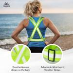 Topward Running Vest Chest Phone Holder for Women Men, Reflective Vest Safety Gear for Dog Walking Cycling - Adjustable Waist/Shoulder