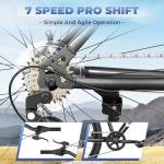 Outroad 26 Inch Mountain Bike, 7-Speed/High-Carbon Steel/Aviation Grade Frame, Dual Disc/V Brake, Adjustable Ergonomic Seat Bicycle for Men Women Adult, Quick Assembly in 20 Minutes, X5-Black