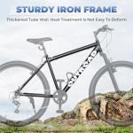 Outroad 26 Inch Mountain Bike, 7-Speed/High-Carbon Steel/Aviation Grade Frame, Dual Disc/V Brake, Adjustable Ergonomic Seat Bicycle for Men Women Adult, Quick Assembly in 20 Minutes, X5-Black