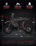 Skeri Electric Dirt Bike for Adults & Teens, 3200W Mid-Drive Motor E Bike, 37MPH Max Speed, Hydraulic Disc Brakes, Dual Suspension, IPX5 Waterproof Off-Road E Dirt Bike-Red