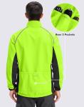 Men's Winter Cycling Jackets Thermal Warm Water Resistant Bike Running Windproof Fleece Cold Weather Mountain Biking Bicycle Riding Gear(Fluorescent Yellow/Black,M)