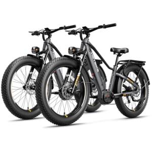 Heybike Alpha Mountain Bike with 1500W Peak Mid-Drive,28MPH Off-Road E-Bike with 680Wh Battery (70 Miles),26" x 4.0 Fat Tires with 8-Speed