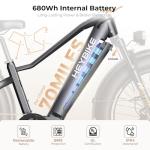 Heybike Alpha Mountain Bike with 1500W Peak Mid-Drive,28MPH Off-Road E-Bike with 680Wh Battery (70 Miles),26" x 4.0 Fat Tires with 8-Speed