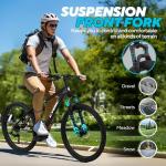 CYBIC Mountain Bike, Front Suspension Mountain Bike, 21-Speed Disc, Youth/Adult Mens Womens Trail Commuter City Bicycles (Black-Iron, 26IN)