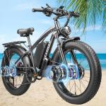 Peak 6000W Dual Motor Electric Bike for Adults - 24" Fat Tire E-Mountain Bikes with 1768Wh Removable Battery,41-45MPH Fast Ebike for Men Women,Commuter Off-Road Electric Bicycle Front Fork Suspension