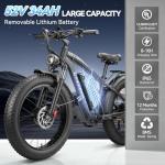Peak 6000W Dual Motor Electric Bike for Adults - 24" Fat Tire E-Mountain Bikes with 1768Wh Removable Battery,41-45MPH Fast Ebike for Men Women,Commuter Off-Road Electric Bicycle Front Fork Suspension