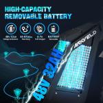 Electric-Dirt-Bike For Adults with Peak-3000W Brushless Motor and 48V 32AH Battery Max 37MPH and 80Miles, Adult Electric-Mountain-E-Bike Motorcycle with Fat Tire For Snow, Sand and Commuting,White