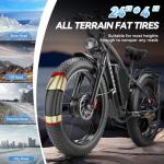 6000W Dual Motor Electric Bike for Adults - 34Ah Fast Ebike with 45 MPH Max Speed for Men Women,Up to 100 Miles,24" Fat Tire Hydraulic Disc Brake Electric Bicycle,Off-Road Mountain Commuter E-Bike