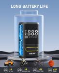 JUSUOX Tire Inflator Portable Air Compressor, Electric Bike Pump with Digital Pressure Gauge, 150 PSI Cordless Air Pump for Car Tires, Motorcycle, Bicycle, Ball with Auto Shutoff, LED Light