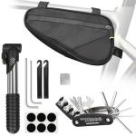PXZBLG Bike Repair Kit, Bike Bicycle Frame Storage Bag, Waterproof Bike Triangle Bag, 16-in-1 Bike Multitool, Bicycle Tire Repair Kit, 4mm and 5mm Allen Wrenches for Mountain Road Bike, MTB