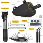 PXZBLG Bike Repair Kit, Bike Bicycle Frame Storage Bag, Waterproof Bike Triangle Bag, 16-in-1 Bike Multitool, Bicycle Tire Repair Kit, 4mm and 5mm Allen Wrenches for Mountain Road Bike, MTB