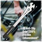 15mm Bike Pedal Wrench - Extra Long 15" Handle with Non-Slip Grip, Durable Chromoly Steel Bicycle Pedal Removal Tool for Road/Mountain/E-Bike Pedal Installation & Repair (Professional Grade)