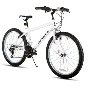 HH HILAND 24 inch Mountain Bike for Men and Women, 18 Speeds High-Carbon Steel Frame, Sport Cycling MTB Bicycle for Adult White