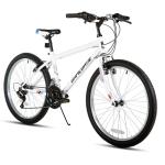 HH HILAND 24 inch Mountain Bike for Men and Women, 18 Speeds High-Carbon Steel Frame, Sport Cycling MTB Bicycle for Adult White