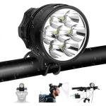 Weihao Bike Lights for Night Riding, Waterproof Bicycle Headlight, Super Bright 10500 Lumen 7 LED Bike Headlight, 9600mAh Bicycle Front Light, Rechargeable Headlamp Flashlight for Camping Outdoor