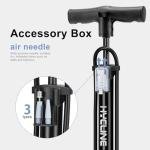 Hycline Bike Pump with Gauge: 160 PSI Bicycle Floor Pump - High Pressure Air Pumps with Schrader & Presta Valve for Road MTB Tires, Balls, Inflatables