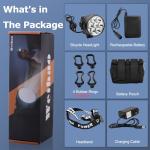 Weihao Bike Lights for Night Riding, Waterproof Bicycle Headlight, Super Bright 10500 Lumen 7 LED Bike Headlight, 9600mAh Bicycle Front Light, Rechargeable Headlamp Flashlight for Camping Outdoor