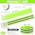 Darlingao 4 Pack High Visibility Reflective Bands for Arm, Wrist, Ankle & Leg – Adjustable Elastic Safety Straps for Night Running, Walking, Cycling – Reflective Gear for Men & Women