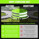 Darlingao 4 Pack High Visibility Reflective Bands for Arm, Wrist, Ankle & Leg – Adjustable Elastic Safety Straps for Night Running, Walking, Cycling – Reflective Gear for Men & Women