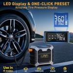 Tire Inflator Portable Air Compressor DC 12V Portable Air Compressor with Digital Pressure Gauge Air Pump for Car Tires Car Accessories Motor Bike