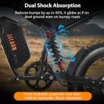 JECHAM 48V 22Ah Fat Tire eBike, Adult Peak 3000W Electric Bike, Dual 2000W Motors 35MPH Electric Bicycle, Hydraulic Disc Brakes, 7-Speed Hunting Commuter E-Bike