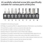 Bike Tool Kit, Bike Repair Kit Mini Ratchet Wrench Set with 10 Bits, 1/4 Ratchet Ratcheting Screwdriver 10 in 1, MTB Road Bike Ratchet Wrench for Tight Spaces With Extension Rod, Storage Case & Bag