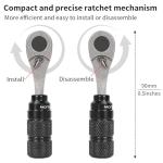 Bike Tool Kit, Bike Repair Kit Mini Ratchet Wrench Set with 10 Bits, 1/4 Ratchet Ratcheting Screwdriver 10 in 1, MTB Road Bike Ratchet Wrench for Tight Spaces With Extension Rod, Storage Case & Bag