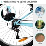 HILAND 26 Inch Womens and Mens Mountain Bike, 18 Speed Steel Frame Adult Bicycle, MTB Bikes with Suspension Fork, V Brake, Mountain Bicycle for Woman Man, Green