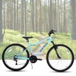 HILAND 26 Inch Womens and Mens Mountain Bike, 18 Speed Steel Frame Adult Bicycle, MTB Bikes with Suspension Fork, V Brake, Mountain Bicycle for Woman Man, Green