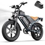 DEEPOWER Electric Bike for Adults,1500W Peak Motor 30MPH Electric Dirt Bike,Dual Suspension Ebikes for Adults, 20" Fat Tire E Bike with 624Wh 40 Miles Battery,UL 2849 Tested