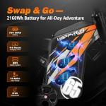 HAPPYRUN G300 Pro Electric Dirt Bike for Adults, 72V 30Ah Battery, 6500W Motor, 50 MPH Speed, 70 Mile Range, 350 Lbs Load Capacity, Hydraulic Brakes Black (Orange) (Black)