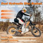 HAPPYRUN G300 Pro Electric Dirt Bike for Adults, 72V 30Ah Battery, 6500W Motor, 50 MPH Speed, 70 Mile Range, 350 Lbs Load Capacity, Hydraulic Brakes Black (Orange) (Black)