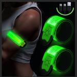 Simket LED Armband Rechargeable for Running(2 Pack), Running Lights for Runners, Running Lights, High Visibility Reflective Running Gear Adjustable Light Up Arm Bands for Men Women Kids