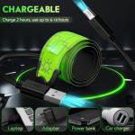 Simket LED Armband Rechargeable for Running(2 Pack), Running Lights for Runners, Running Lights, High Visibility Reflective Running Gear Adjustable Light Up Arm Bands for Men Women Kids