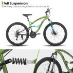 HH HILAND Full Suspension Mens Mountain Bike, 21 Speed, 26 Inch Wheel, Dual Disc Brake Bike for Men Womens Adult Bicycle
