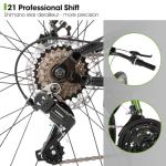 HH HILAND Full Suspension Mens Mountain Bike, 21 Speed, 26 Inch Wheel, Dual Disc Brake Bike for Men Womens Adult Bicycle