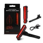 Super Bright Bike Laser Light USB Rechargeable Bike Tail Light Rear and Front Cycling Lights 5 LED 6 Modes Waterproof Mountain Bicycle Light with Safety Warning Lamp for Bicycle Night Riding