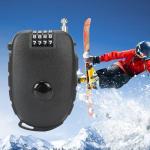 TOKCKYBL 4-Digit Combination Lock with 27.5 Inch Quickly Retractable Steel Cables - Keyless Security for Bike, Helmet, Ski, Snowboard, Stroller, Luggage, Door, Gate, Fences, Backpack & More