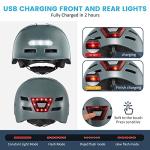 Gudook Adult Bike Helmet with Light - Bicycle Helmets Men - Women - Front and Back LED Lights Adjustable Cycling Helmet for Urban Commuter Biking Scooter