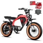 Luckeep M5 MAX Electric Bike Bike for Adults/Teen 2000W Peak 37.5 MPH, 52V/20AH/40AH Dual Battery, 80/160 Miles Range 20" Fat Tires Electric Dirt Bike, Electric Motorcycle for Adults Road Ebikes