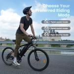 Flydone Electric Mountain Bike for Adults 1000W Peak 55 Miles+ 20MPH Adult Electric Bicycles 26" Ebikes for Road Sand Mountain （1000W Peak Ebike）