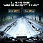 Vastfire 17 LED Bike Lights 5000 Lumen, Super Bright Bicycle Light for Night Riding, USB Rechargeable Bike Headlight and Taillight, Waterproof Wide Beam Bike Front Light with Digital Power Display