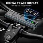 Vastfire 17 LED Bike Lights 5000 Lumen, Super Bright Bicycle Light for Night Riding, USB Rechargeable Bike Headlight and Taillight, Waterproof Wide Beam Bike Front Light with Digital Power Display