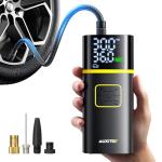 AUXITO Tire Inflator Portable Air Compressor - 150PSI 1Min Fast Inflate Air Pump for Car Tires with Tire Pressure Gauge, LED Flashlight, Portable Tire Inflatores for Car, Sedan, Motorcycle, Bike, Ball