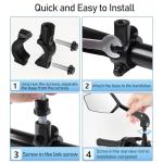 1 Pair Bike Mirrors, Motorcycle Cycling Rearview Mirror, 360 Degree Rotatable Adjustable Wide Angle Safe HD Glass Bicycle Handlebar Mirror Universal for Scooter MTB Road Bike E-Bike Motorcycle, etc