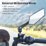 1 Pair Bike Mirrors, Motorcycle Cycling Rearview Mirror, 360 Degree Rotatable Adjustable Wide Angle Safe HD Glass Bicycle Handlebar Mirror Universal for Scooter MTB Road Bike E-Bike Motorcycle, etc